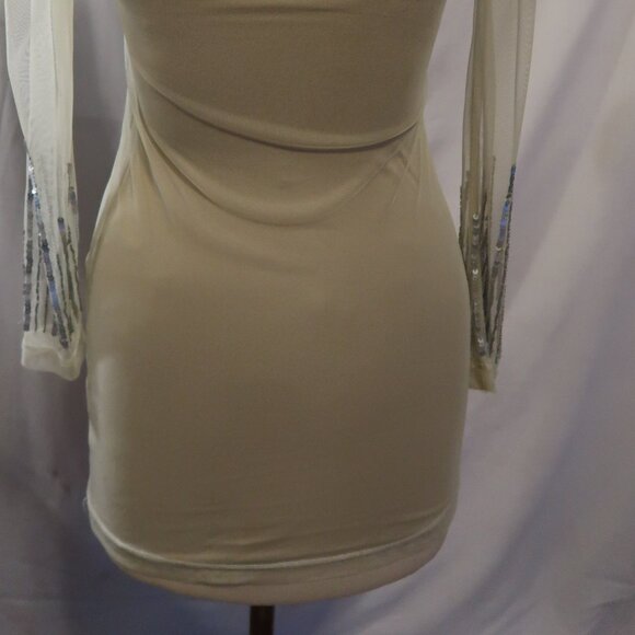 Glam Sequin Illusion Mesh Bodycon Dress - Picture 4 of 9